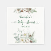 Evergreen elegante, geschlechtsneutrale Babydusche Serviette (Vorderseite)