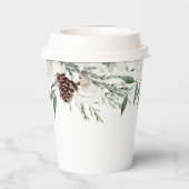 Evergreen elegante Kiefernwälder Babydusche Pappbecher (Rückseite)