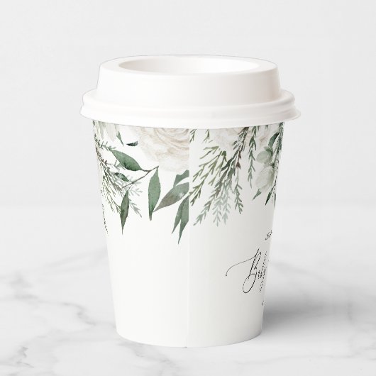 Evergreen elegante Kiefernwälder Babydusche Pappbecher (Rechts)