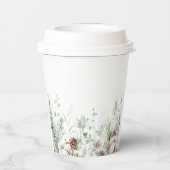 Evergreen elegante Kiefernzapfen Babyduschpapier Pappbecher (Rückseite)