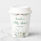 Evergreen elegante Kiefernzapfen Babyduschpapier Pappbecher (Vorderseite)