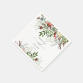 Evergreen elegante Weihnachtsfeier Serviette (Ecke)