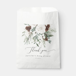 Evergreen elegante Winter Babydusche Danke Geschenktütchen