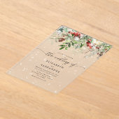 Evergreen elegante Winterhochzeit Acryleinladungen (Ablage )