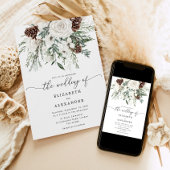 Evergreen elegante Winterhochzeit Einladung