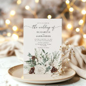 Evergreen elegante Winterhochzeit Einladung