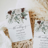 Evergreen elegante Winterhochzeit Einladung