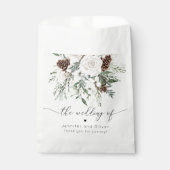 Evergreen elegante Winterhochzeit Geschenktütchen (Vorderseite)