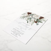 Evergreen elegante Winterhochzeit Silver Folieneinladung (Gedreht)