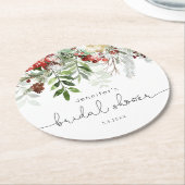 Evergreen elegantes Brautparty Runder Pappuntersetzer (Angewinkelt)