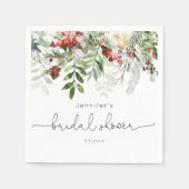 Evergreen elegantes Brautparty Serviette (Vorderseite)