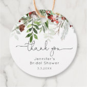 Evergreen elegantes Brautparty vielen Dank Geschenkanhänger (Vorderseite)