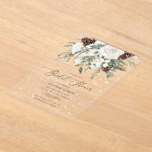 Evergreen elegantes Schnee-Brautparty Acryleinladungen (Ablage )