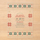 Evergreen Ember Ugly Sweater Christmas Party Acryleinladungen (Vorderseite)