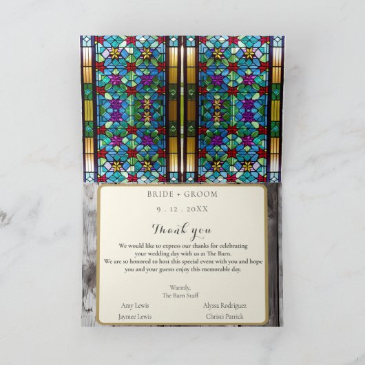 Evergreen Fall Harvest Barn Danke Karte 5"x7" (Innenseite)