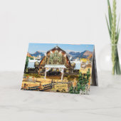 Evergreen Fall Harvest Barn Danke Karte 5"x7" (Vorderseite)