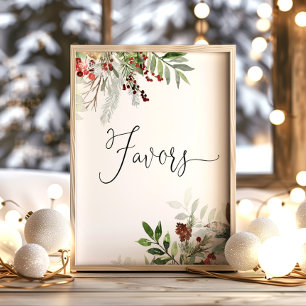 Evergreen favors Schild. Winter Baby Dusche günsti Poster