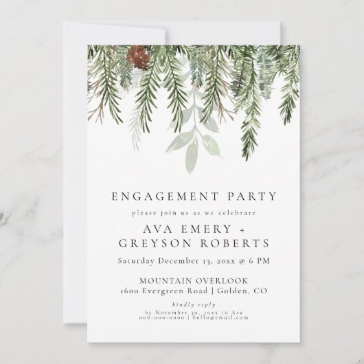 EVERGREEN Feiertag Einladung Party (Vorderseite)