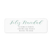 Evergreen Feliz Navidad Mail Return Address Label (Vorne)