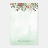 Evergreen Floral Berry Border Post-it Klebezettel (Vorderseite)