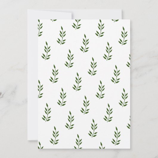 Evergreen Forest Green Leaf Monogram Wedding Einladung (Rückseite)