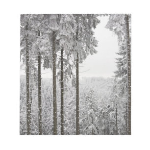 Evergreen forest im Winter Notizblock