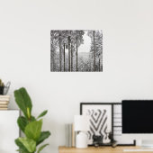 Evergreen forest in winter poster (Heimbüro)