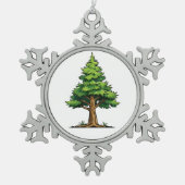 Evergreen forest schneeflocken Zinn-Ornament (Vorderseite)