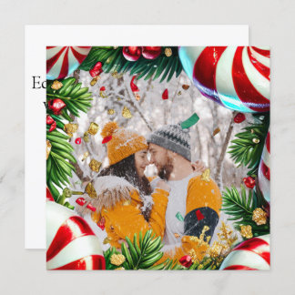 Evergreen Foto Grenze mit Minze für Weihnachten