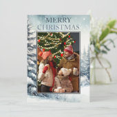 Evergreen Foto Weihnachtskarte Einladung (Stehend Vorderseite)