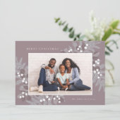 Evergreen Frame Foto Holiday Card (Stehend Vorderseite)
