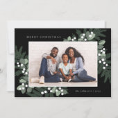 Evergreen Frame Foto Holiday Card (Vorderseite)