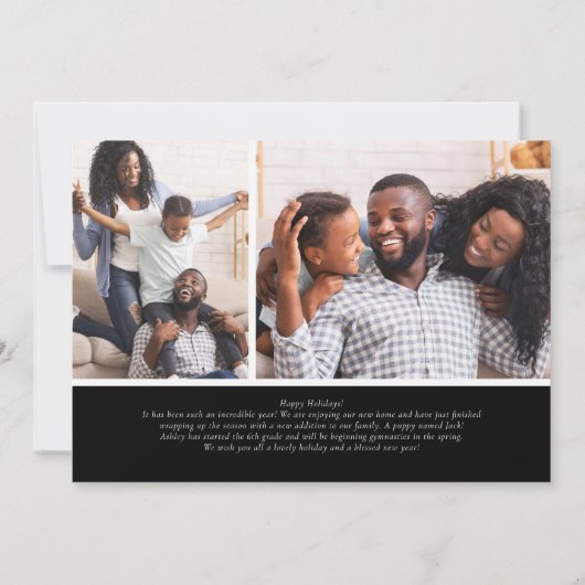 Evergreen Frame Foto Holiday Card (Rückseite)