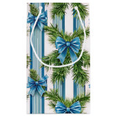 EVERGREEN GARLAND BLUE HOLIDAYS BOWS & STRIPES KLEINE GESCHENKTÜTE (Rückseite)