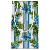 EVERGREEN GARLAND BLUE HOLIDAYS BOWS & STRIPES KLEINE GESCHENKTÜTE (Vorderseite)