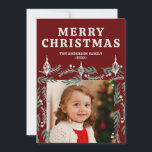 Evergreen Garland Frame Foto Feiertagskarte<br><div class="desc">Eine schöne Hand illustriertes immergrün und Zierrahmen-Design macht eine elegante und festliche doppelseitige Weihnachtskarte. Ihre eigenen 2 Fotos können hinzugefügt werden.</div>