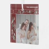 Evergreen Garland Frame Foto Weihnachten Ornament Aus Glas (Vorderseite links)