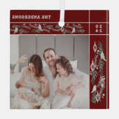 Evergreen Garland Frame Foto Weihnachten Ornament Aus Glas (Rückseite)