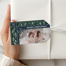 Evergreen Garland Modernes Foto Weihnachten Geschenkanhänger