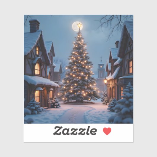 Evergreen Glow - Square Vinyl Sticker (Blatt)