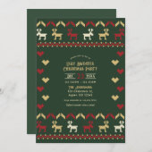 Evergreen Glow Ugly Sweater Christmas Party Einladung (Vorne/Hinten)