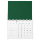 Evergreen Green Background auf einem Kalender (Feb 2027)