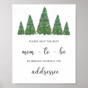 Evergreen hilft der geschäftigen Mama Adressierung Poster