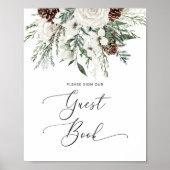 Evergreen Hochzeit signiert das Gästebuchposter Poster (Vorne)
