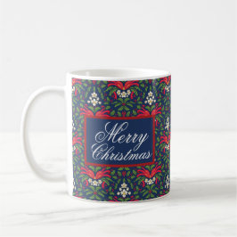EVERGREEN HOLLY SCALET BERRIES MIT EINEM ROTEN BOW KAFFEETASSE