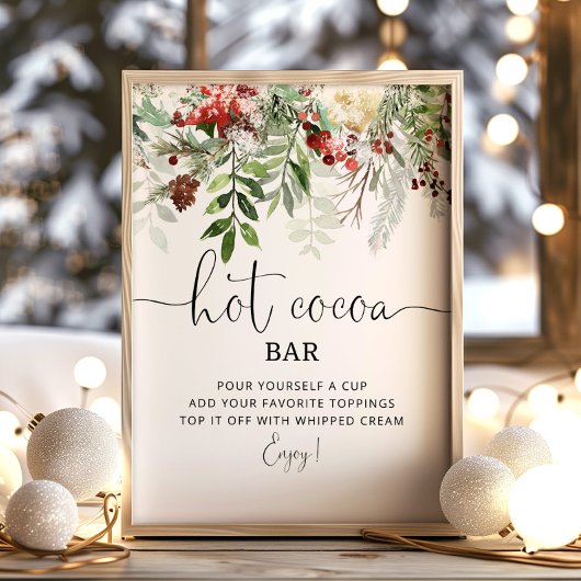 Evergreen Hot Cocoa Bar Poster