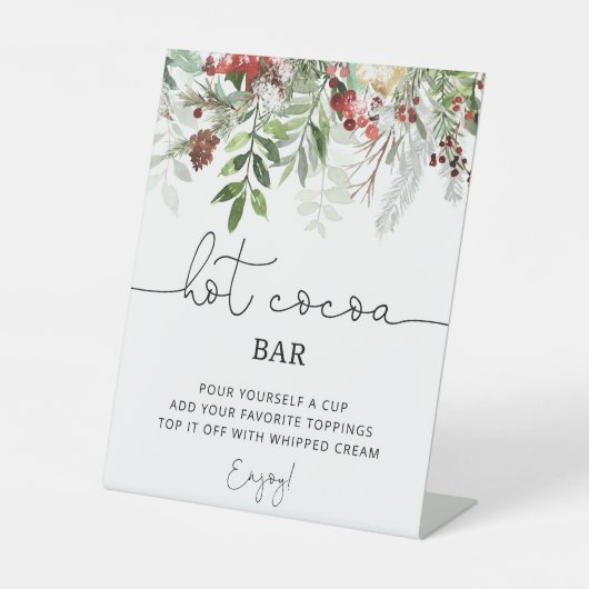 Evergreen Hot Cocoa Bar Sockelschild (Vorderseite)