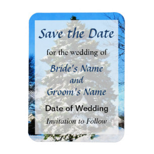 Evergreen im Winter Save the Date Magnet