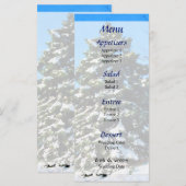 Evergreen im Winter Wedding Menu Menükarte (Vorne/Hinten)