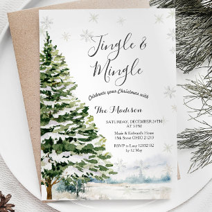 Evergreen Jingle & Mingle Winter Party Einladung